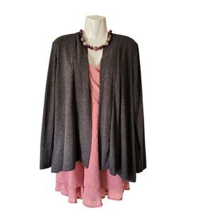 Always Indigo XL Open Cardigan Gray Long Sleeve